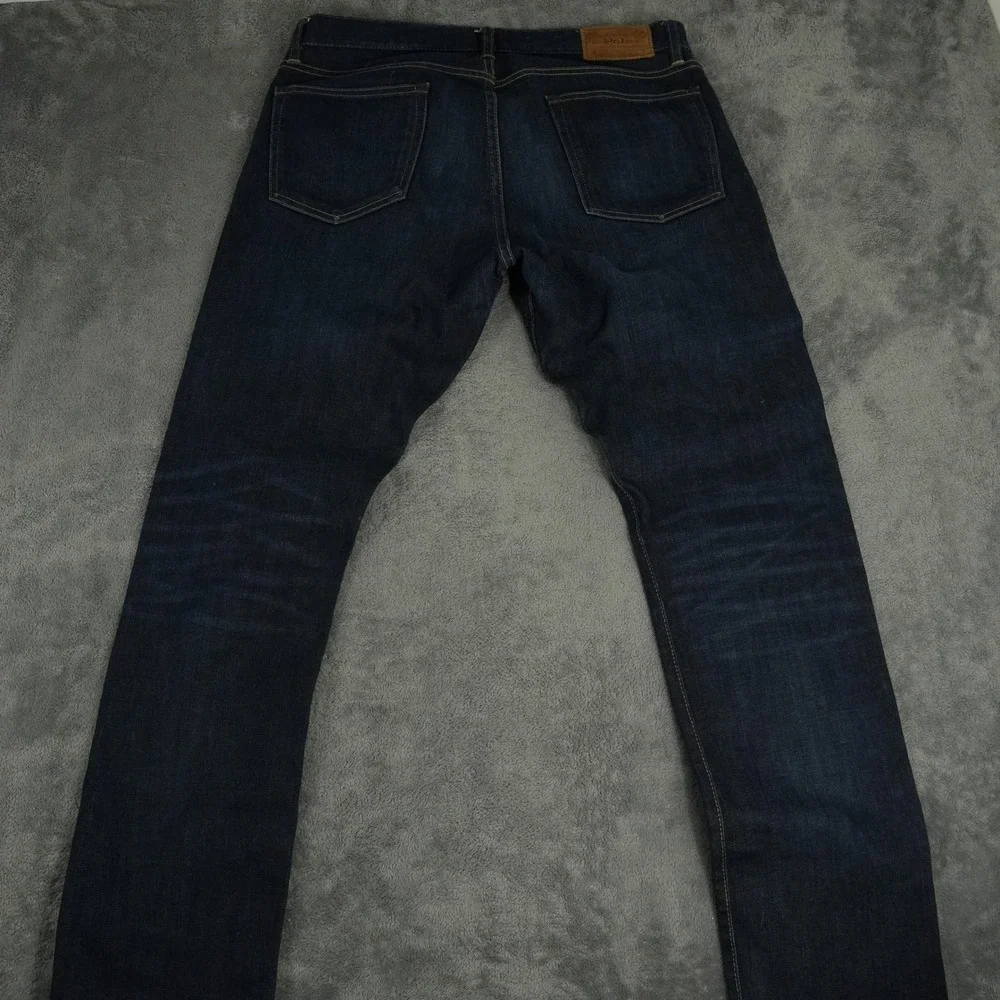 Polo Ralph Lauren Jeans Mens 37x34‎ Dark Blue Varick Slim Straight Denim